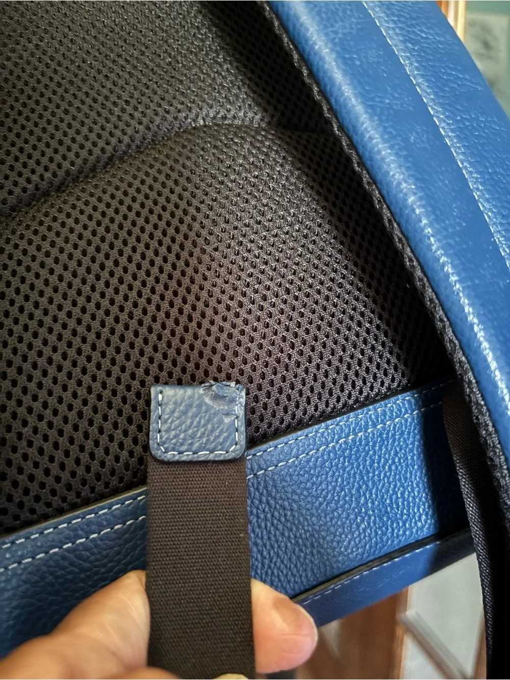 Coach Blue Pebbled Leather Men's Backpack